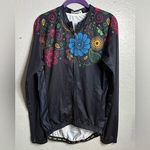 Weimostar women’s bike long sleeve shirt. Full zip Floral Summer Bike Breathable